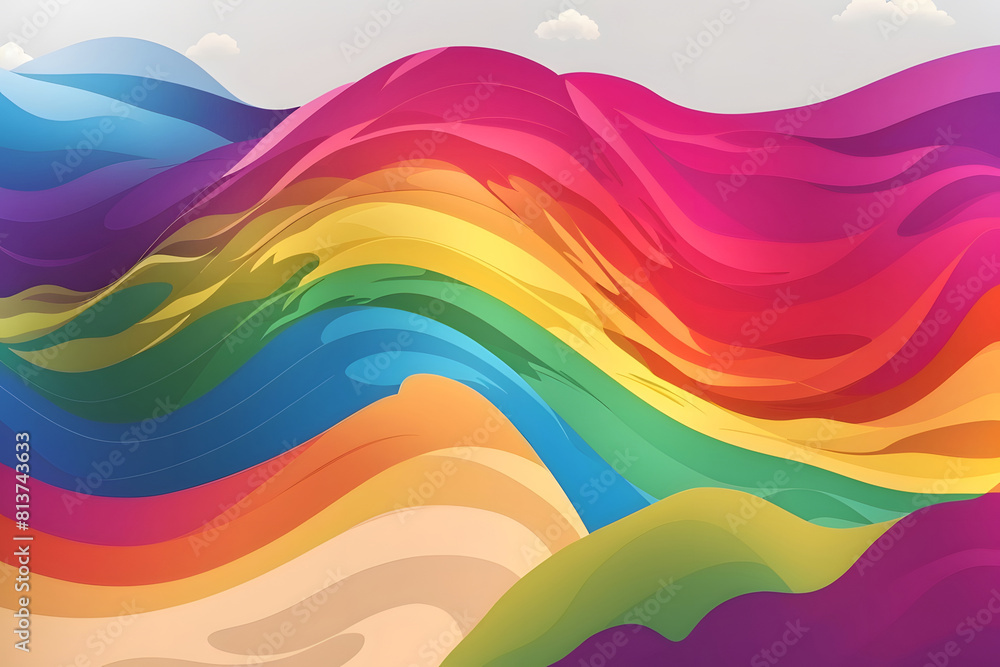 Progress Pride Flag Wave Background Design. Vector background for the Pride Month design. Progress Pride Flag Wave Background Design. Vector background for the Pride Month design.