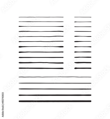 手書きの直線のバリエーションセット