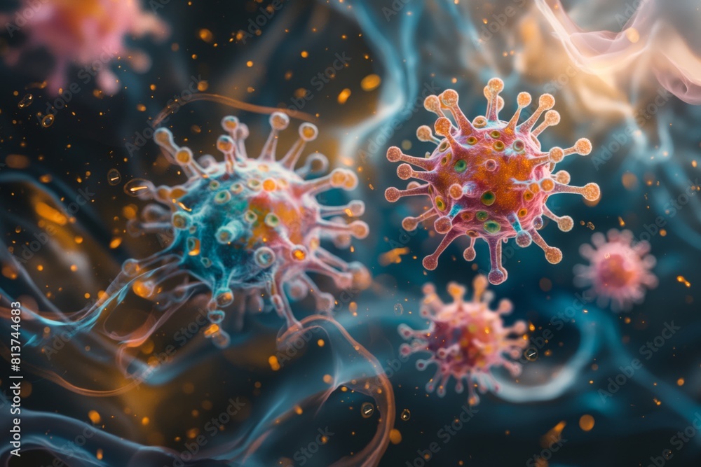 Various strains of viruses and germs that make us sick. Various strains of viruses and germs that make us sick.