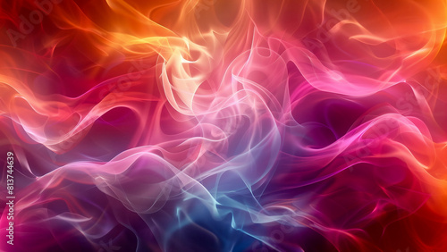 Vibrant Abstract Smoke Waves in Vivid Pink and Orange Tones, Perfect for Eye-Catching Backgrounds and Artistic Design 8K Wallpaper High-resolution