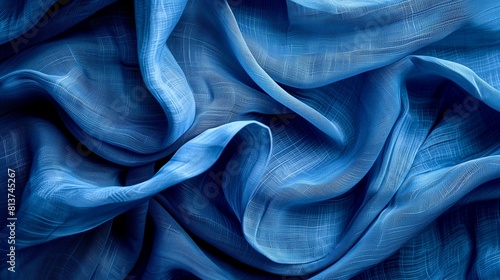 background with blue fabric with pleat photo