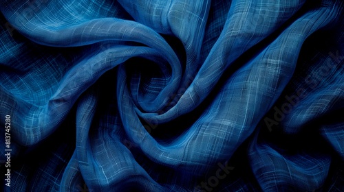 background with blue fabric with pleat photo