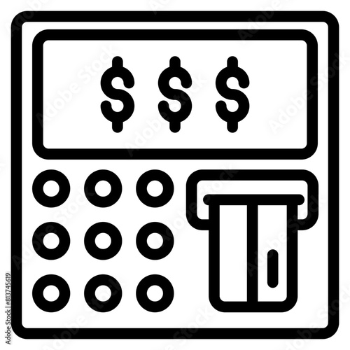 ATM Icon in Line Style