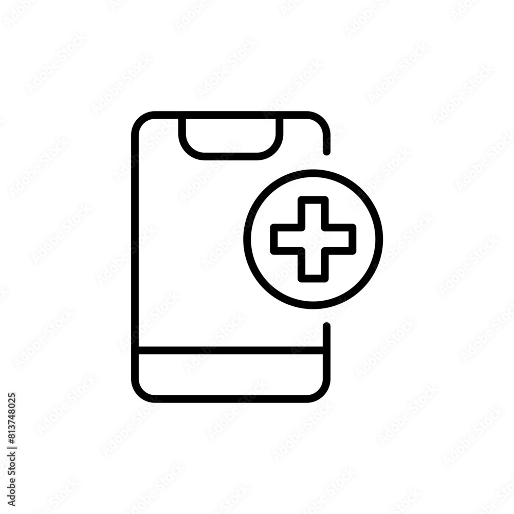 Phone health outline icons, minimalist vector illustration ,simple transparent graphic element .Isolated on white background Phone health outline icons, minimalist vector illustration ,simple transparent graphic element .Isolated on white background
