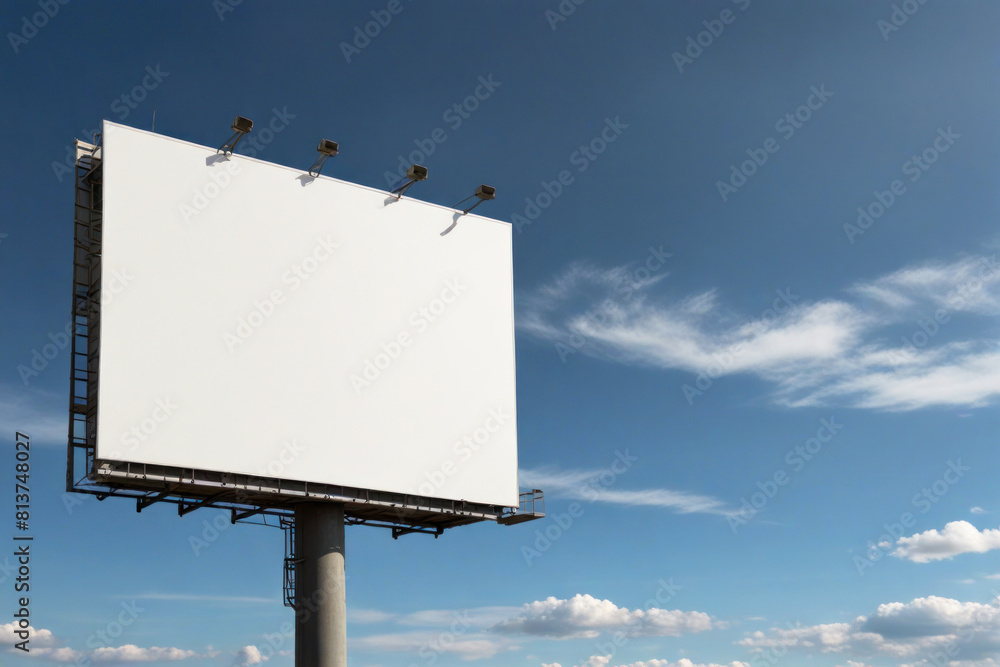 blank white billboard cloud and blue sky background blank white billboard cloud and blue sky background