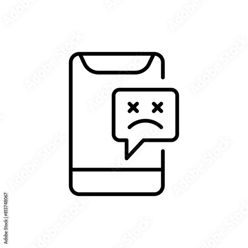 Phone bug outline icons, minimalist vector illustration ,simple transparent graphic element .Isolated on white background