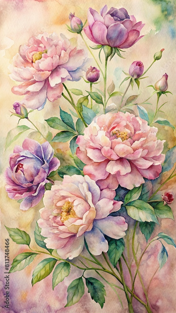 Beautiful watercolor floral arrangement