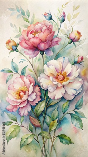 Beautiful watercolor floral arrangement