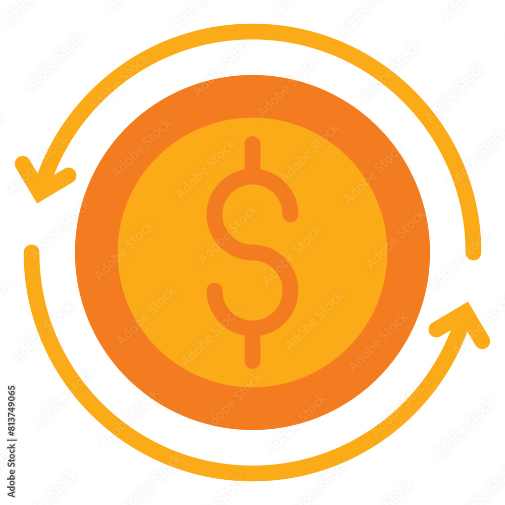 Cash Back Icon in Flat Style Cash Back Icon in Flat Style