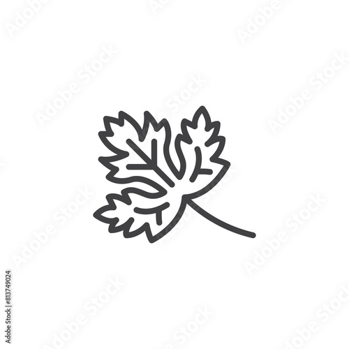 Cilantro leaves line icon