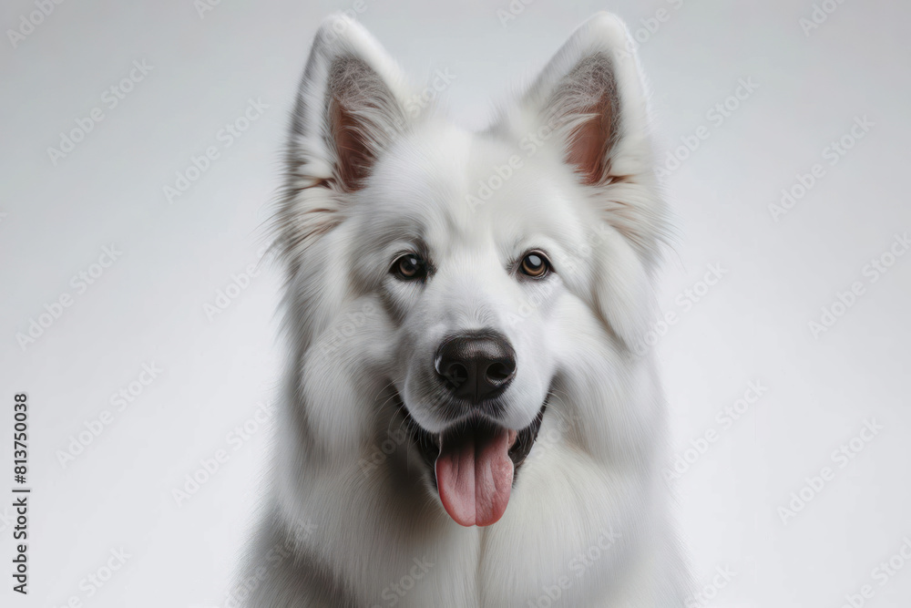 White Swiss Shepherd dog isolated on white background