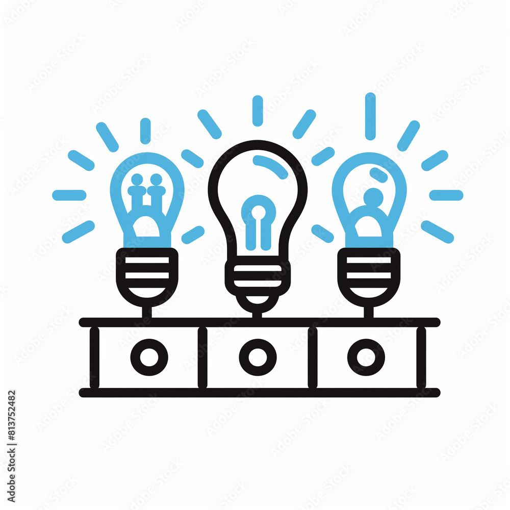 Idea-Showcasing Linear Icon with a Film Strip for Creative Displays Idea-Showcasing Linear Icon with a Film Strip for Creative Displays