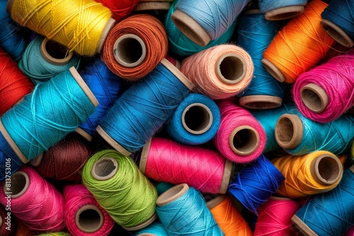 Colorful cotton thread spools for sewing and embroidery, ideal for diverse crafting projects