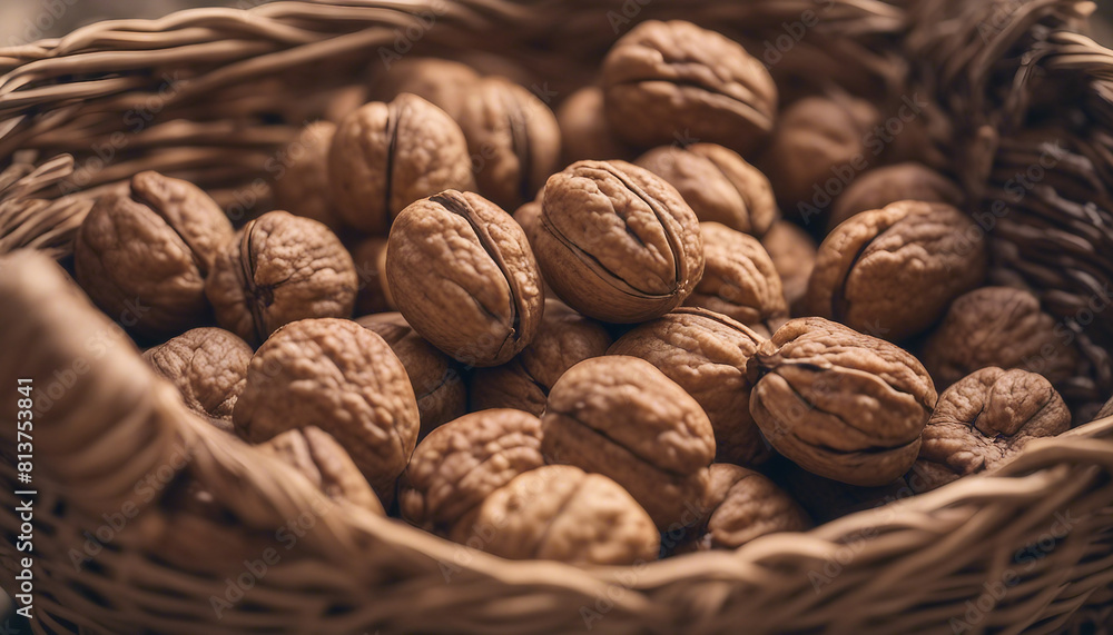 Shelled walnuts in the basket. Natural and organic village walnuts. There is also some shelled almon
Shelled walnuts in the basket. Natural and organic village walnuts. There is also some shelled almon