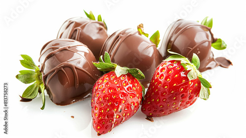 Chocolate dipped strawberries, strawberry dessert and confectionery food photo