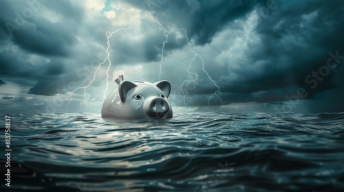 A Piggybank Adrift in a Storm photo