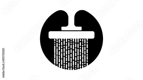 Shower emblem, black isolated silhouette