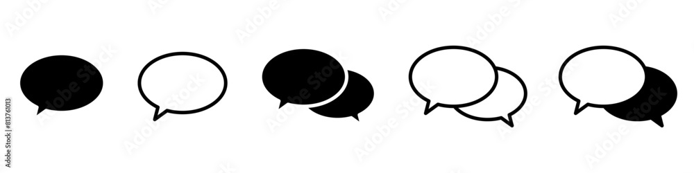 Speech bubble communication icon set Speech bubble communication icon set