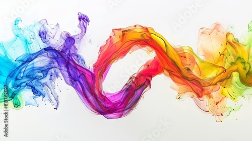 Rainbow Infinity Symbol for Neurodiversity. Alcohol ink art on white background photo