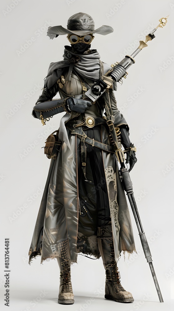 Steampunk character 3D illustration design from machine technology concept. Steampunk background. Steampunk character 3D illustration design from machine technology concept. Steampunk background.