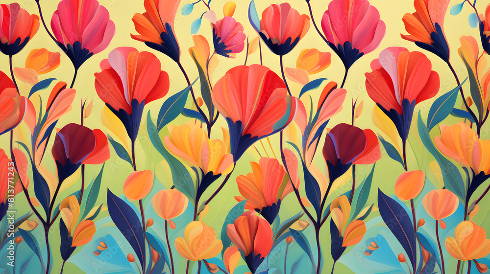 cartoon flowers hand drawing pattern abstract graphic poster background cartoon flowers hand drawing pattern abstract graphic poster background