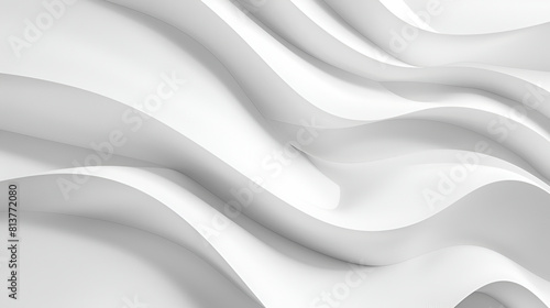 Abstract white and gray color, modern design background with geometric shape.,Mimimal style white wavy surface modern abstract background