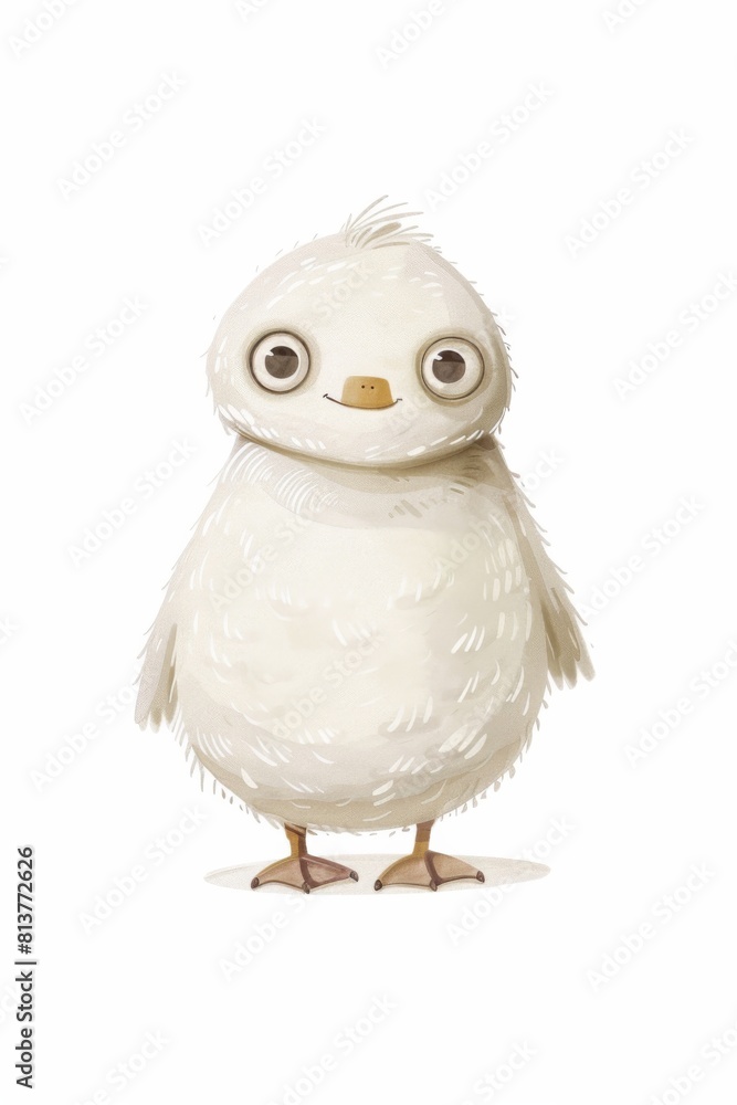 Fototapeta premium minimalist full body quirky arctic snowy duck isolated