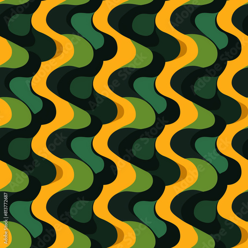 Enchanting green yellow military camouflage pattern, ideal for enhancing fabric and decorative prints