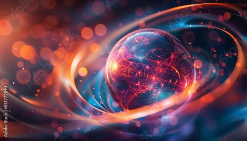 Represent a quantum entanglement experiment where particles remain connected across vast distances, challenging our understanding of space and time