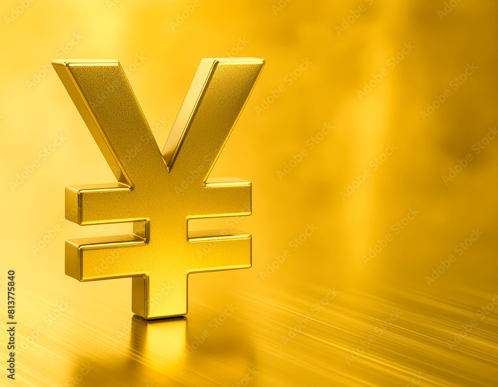 Fototapeta premium Golden yen symbol