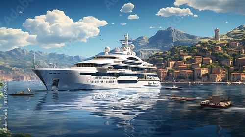 A luxury yacht sailing through the Mediterranean