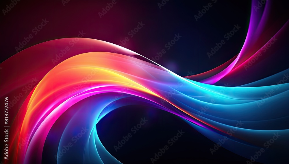 Naklejka premium A colorful, wavy line with a purple and blue background. The line is very long and has a lot of detail