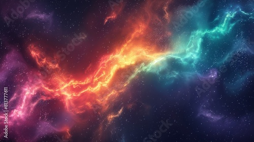A colorful galaxy with a rainbow of colors