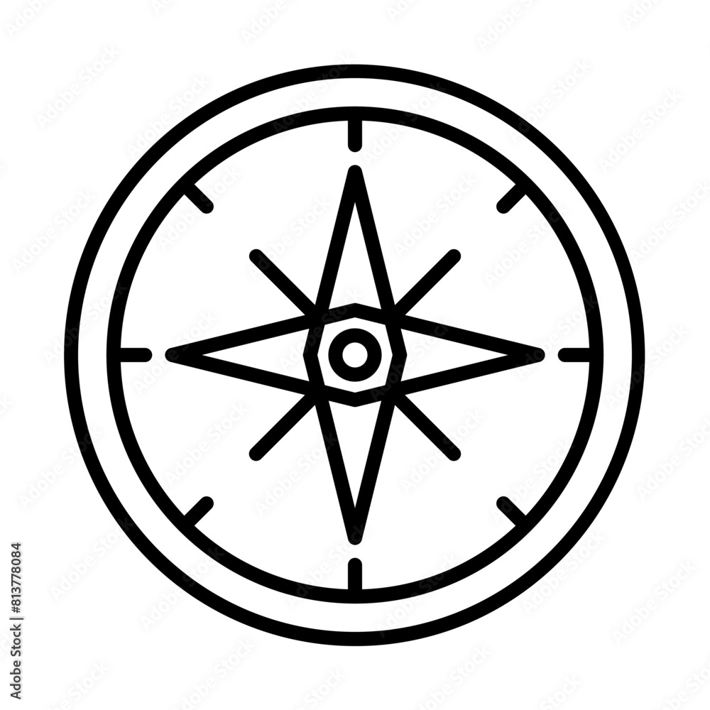 Compass line icon