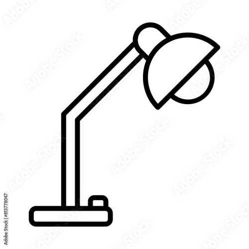 Desk lamp line icon