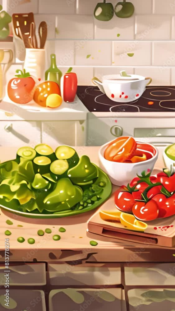 Healthy diet of vegetables vegetables conceptual illustration Healthy diet of vegetables vegetables conceptual illustration