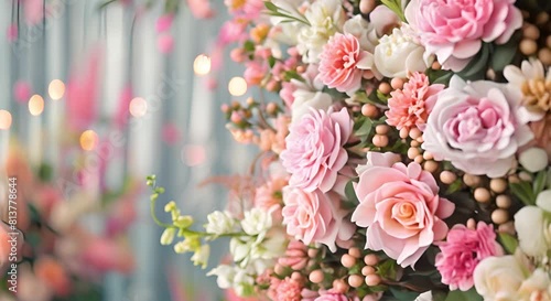Wedding decorations are full of floral decorations. aesthetic wedding venue