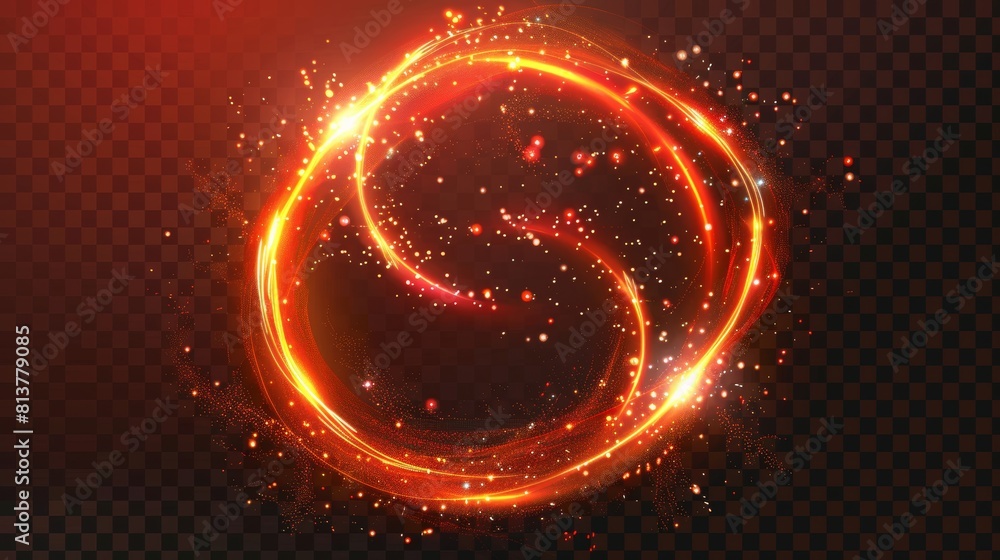 Detailed modern illustration of a 3D red glow tornado, magic spiral, spinning circles motion effect, thunder energy waves, swirls with glitter, shimmer, and sparks, isolated shiny round vortex Detailed modern illustration of a 3D red glow tornado, magic spiral, spinning circles motion effect, thunder energy waves, swirls with glitter, shimmer, and sparks, isolated shiny round vortex