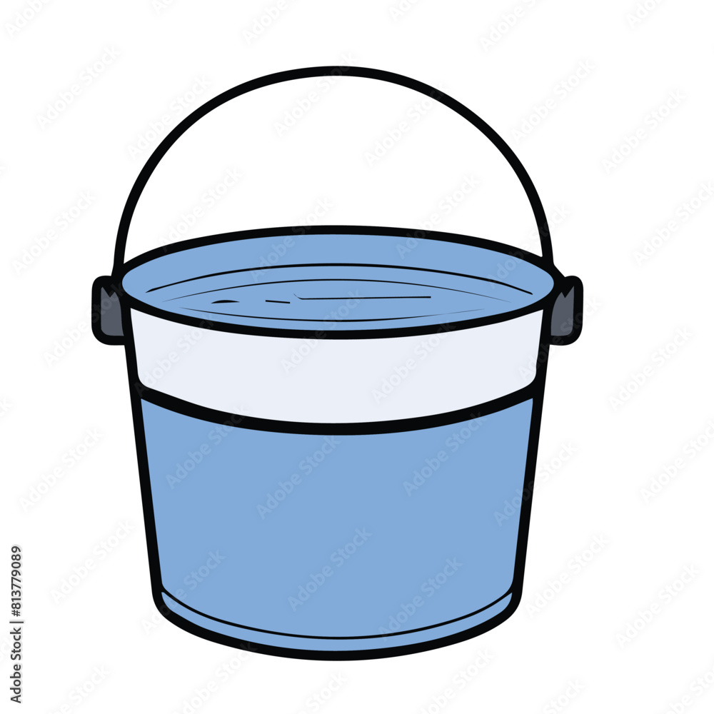 Naklejka premium bucket icon line color illustration