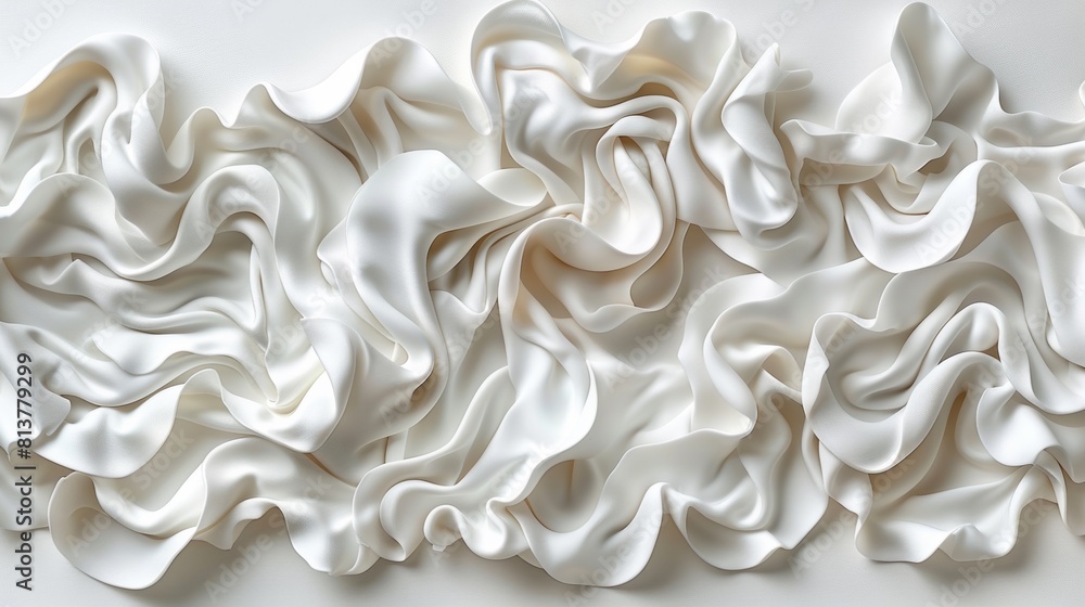 A white wavy paper on a table with some other things, AI A white wavy paper on a table with some other things, AI