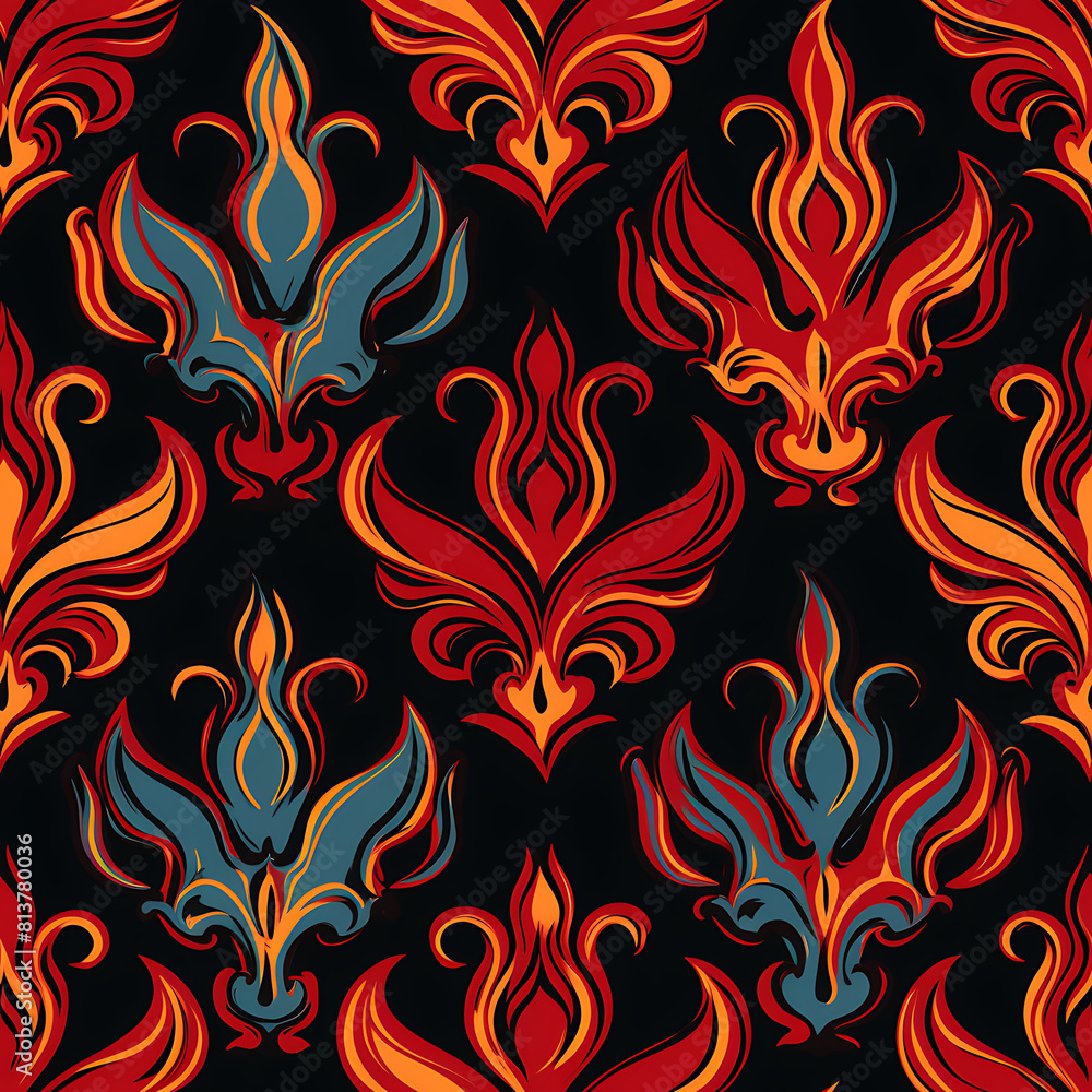 Fire seamless pattern, beautiful modern graphics can be used in a variety of designs Fire seamless pattern, beautiful modern graphics can be used in a variety of designs