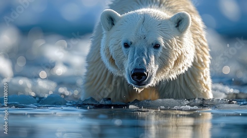 Polar bear  Ursus maritimus  walking in the snow  Churchill  Manitoba  Canada Generative AI