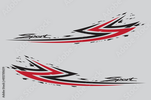 Car decal design. Graphic stripe racing vectors for wrap vehicle, race car and livery
