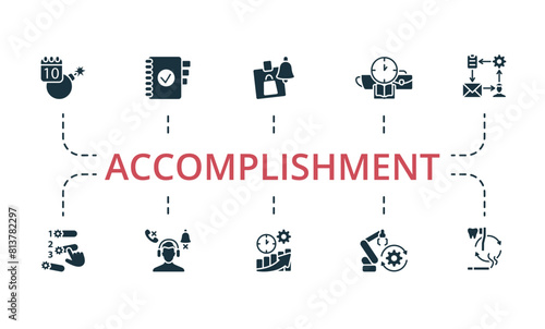 Accomplishment set. Creative icons. Editable elements.