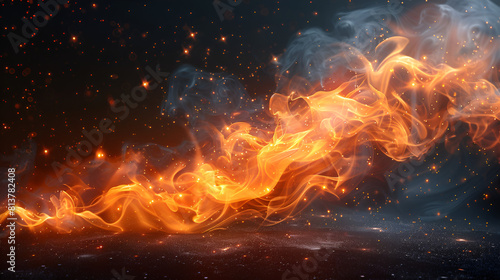 Fire Flame on Transparent Background, An element set of flames on a transparent background 