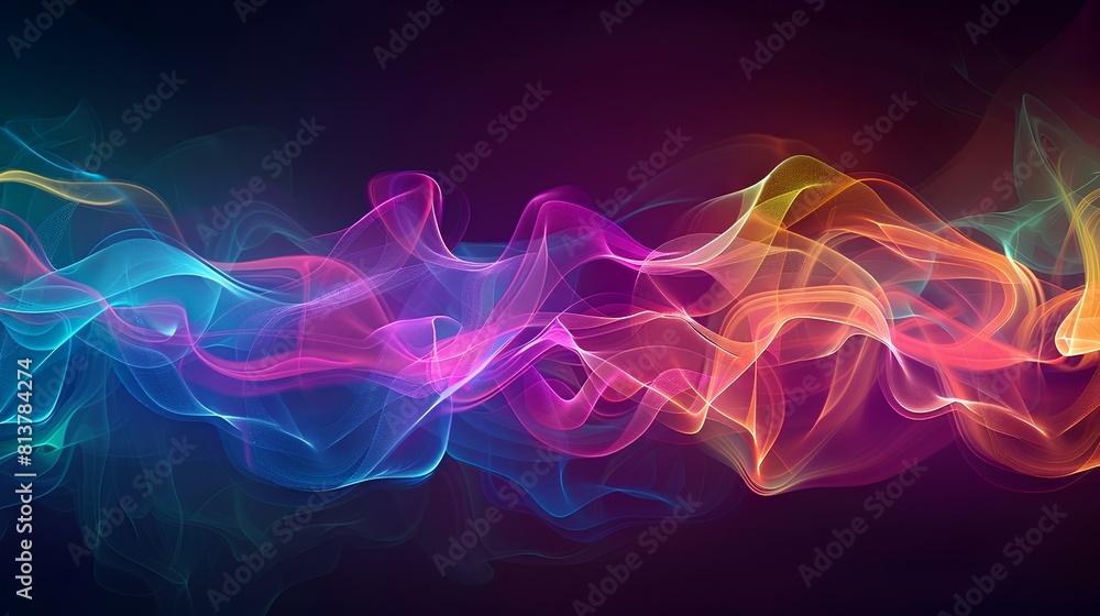 Abstract colorful smoke waves.