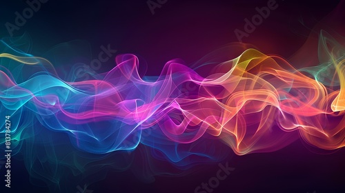 Abstract colorful smoke waves.