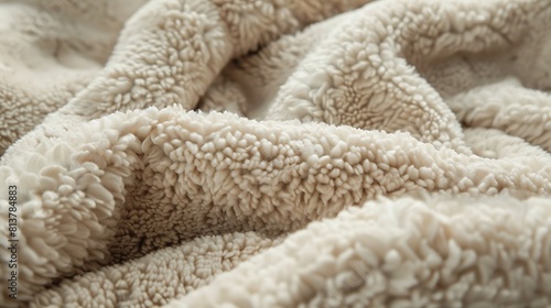 Soft fleece texture with a plush feel and cozy warmth, perfect for winter. © Ahmad