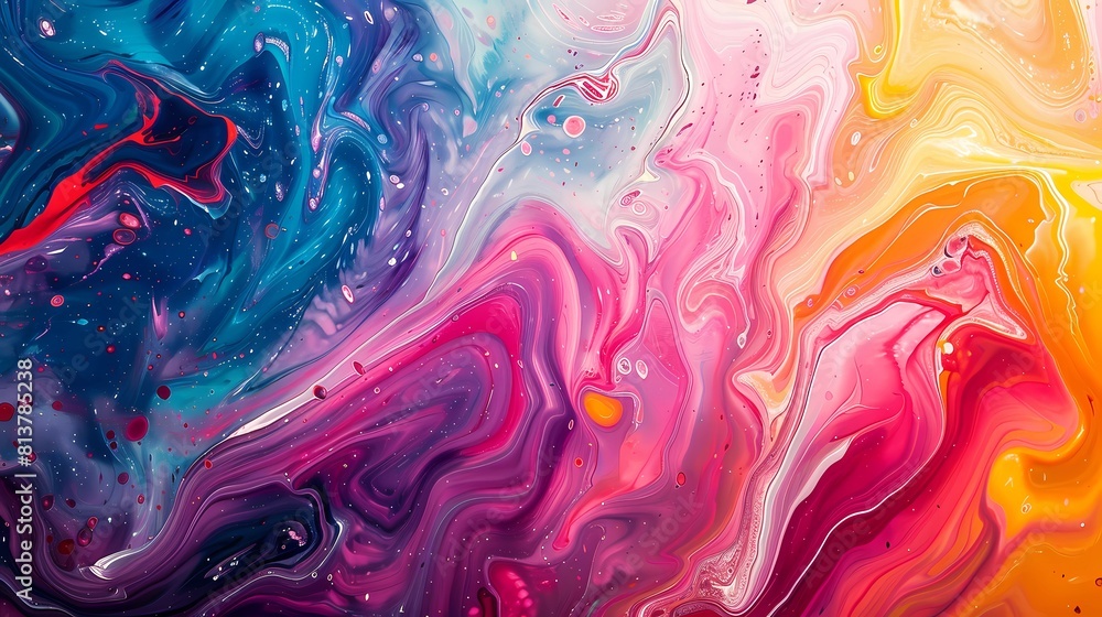 A colorful abstract acrylic painting