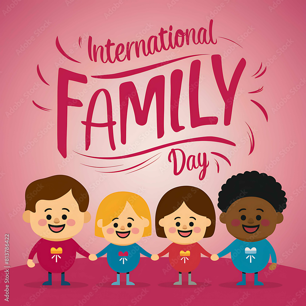 International Day of Families, family day. illustration, International Day of Families poster, May 15. International Day of Families banner, story. calligraphy, poster. post. happy, Families day poste